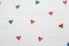 Double Gauze Musselin Little Rainbowhearts