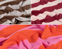 French Terry 100% Baumwolle Blockstreifen