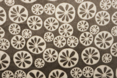 Flanell Fleece Blumen - 0004 braun