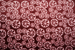 Flanell Fleece Blumen - 0002 dunkelrot