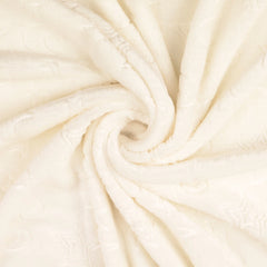 Flanell Fleece Mond & Sterne - wollweiß