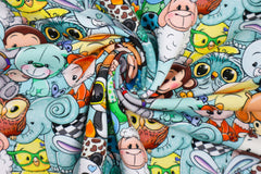 French Terry Digital Crazy Animals