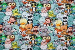 French Terry Digital Crazy Animals