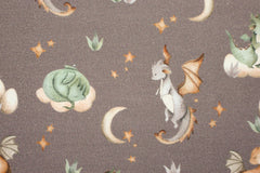 French Terry Cute Dragon - taupe