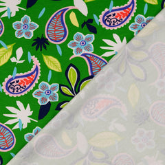 French Terry Retro Flower -  grün