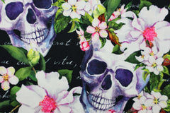 Baumwolljersey Skulls & Flowers Forest Fräulein von Julie