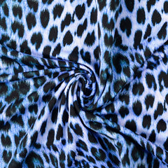 French Terry angeraut Digital Animal Look - blau
