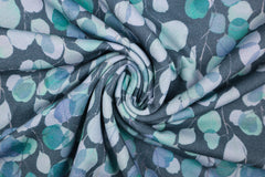 French Terry angeraut Eukalyptus SH - blau/dunkelgrau