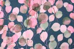 French Terry angeraut Eukalyptus SH - rosa/dunkelgrau