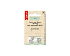 12 Haken und Augen VENO silberfarbig - No. 2 - 210190