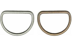 4 Halbrundringe VENO 25 mm, silber/altgold - 196974