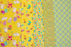 Baumwoll Webware Happy Easter Gelb