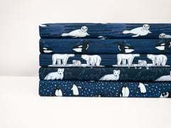 Baumwolljersey Arctic Animals by JaTiJu - Polarfüchse