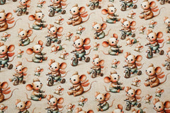 Baumwolljersey Digital Kleine Mäuse