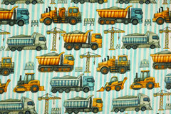 Baumwolljersey Digital Baufahrzeuge