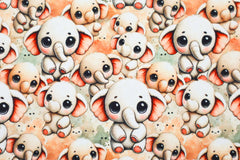 Reststück: 1,20m - Baumwolljerey Digital  cute Elefant