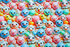 Reststück: 1,00 m Jersey-Digital-colorful Animal Faces