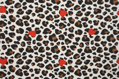 Baumwolljersey Leopard Hearts