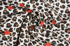 Baumwolljersey Leopard Hearts