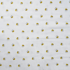 Double Gauze Musselin Kleine Bienen