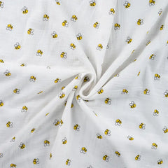 Double Gauze Musselin Kleine Bienen