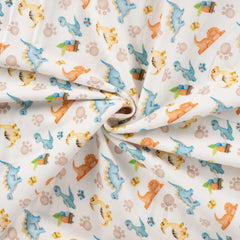 Flanell Digital Bunte Dinos