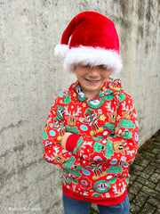 Sweatshirt Stoff Holly Happy X-Mas Holidays