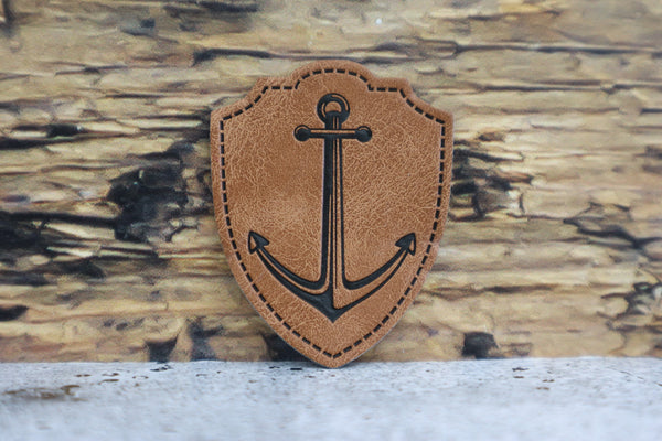Kunstleder Label/Aufnäher Anker