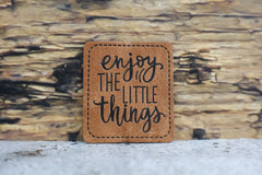 Kunstleder Label/Aufnäher Enjoy the little things
