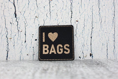 Kunstleder Label/Aufnäher I ♥ Bags - schwarz