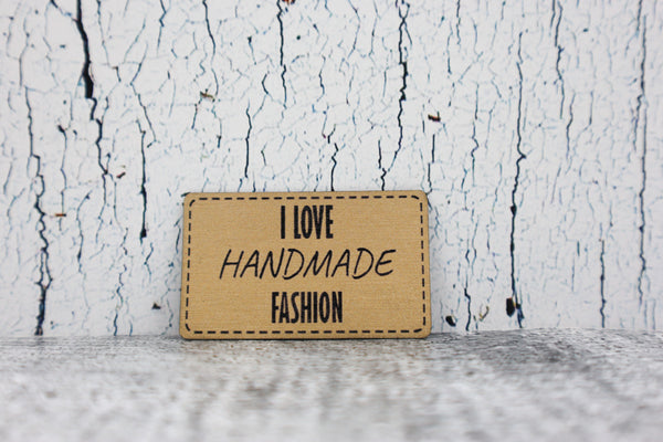 Kunstleder Label/Aufnäher Handmade Fashion - gold
