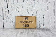 Kunstleder Label/Aufnäher Handmade Fashion - gold