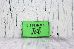 Kunstleder Label/Aufnäher Lieblingsteil - neongrün
