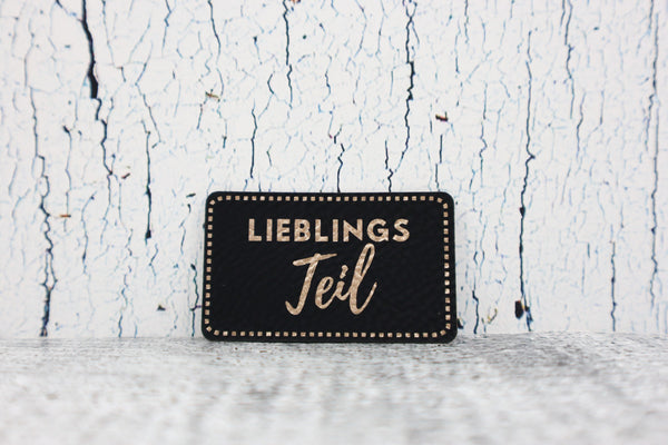 Kunstleder Label/Aufnäher Lieblingsteil - schwarz