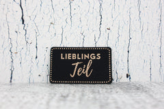 Kunstleder Label/Aufnäher Lieblingsteil - schwarz
