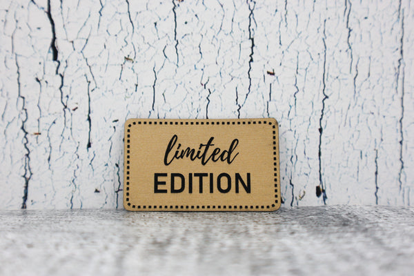 Kunstleder Label/Aufnäher Limited Edition - gold