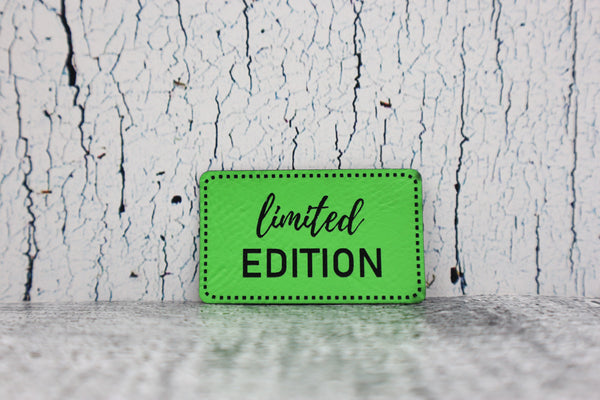 Kunstleder Label/Aufnäher Limited Edition - neongrün