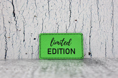 Kunstleder Label/Aufnäher Limited Edition - neongrün