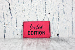 Kunstleder Label/Aufnäher Limited Edition - neonpink