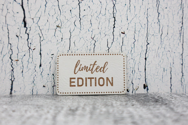 Kunstleder Label/Aufnäher Limited Edition - weiß