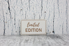 Kunstleder Label/Aufnäher Limited Edition - weiß