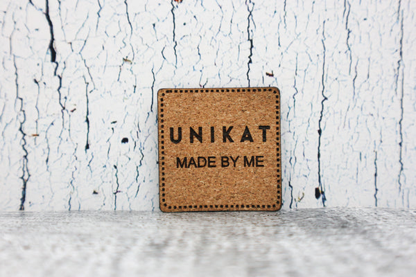 Kunstleder Label/Aufnäher Unikat - kork