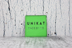 Kunstleder Label/Aufnäher Unikat - neongrün
