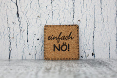 Kunstleder Label/Aufnäher Einfach NÖ - kork