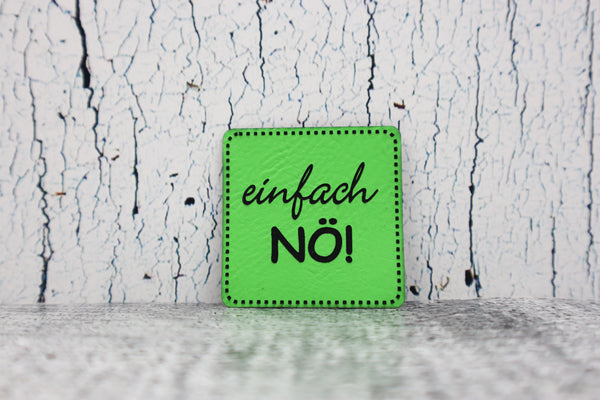 Kunstleder Label/Aufnäher Einfach NÖ - neongrün