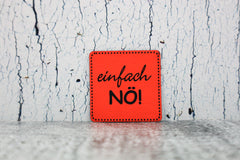 Kunstleder Label/Aufnäher Einfach NÖ - neonorange