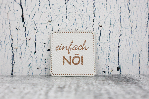 Kunstleder Label/Aufnäher Einfach NÖ - weiß