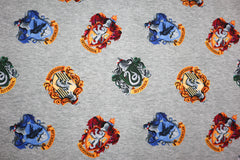 Lizenz Baumwolljersey Harry Potter Hogwartshäuser - meliert