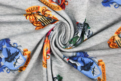 Lizenz Baumwolljersey Harry Potter Hogwartshäuser - meliert