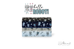 Baumwolljersey Hello Robot ! by Mrs. Mint Design